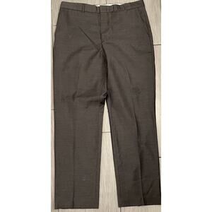 Lands End Mens Tailored Fit Gray Wool Straight Leg Pants Size 35 Lined